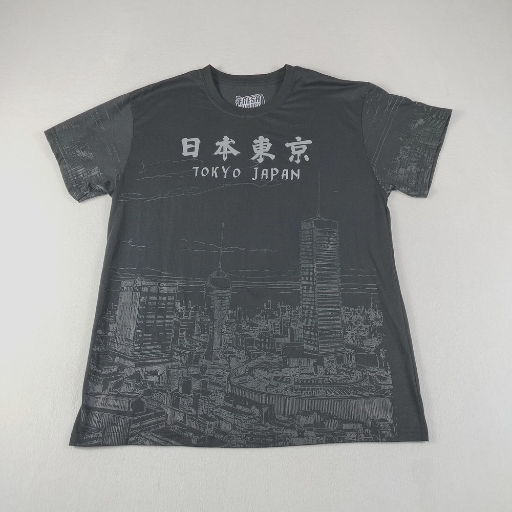 Fresh Laundry Tokyo Japan Shirt‎ Mens Large Black Graphic Japan Skyline Tee